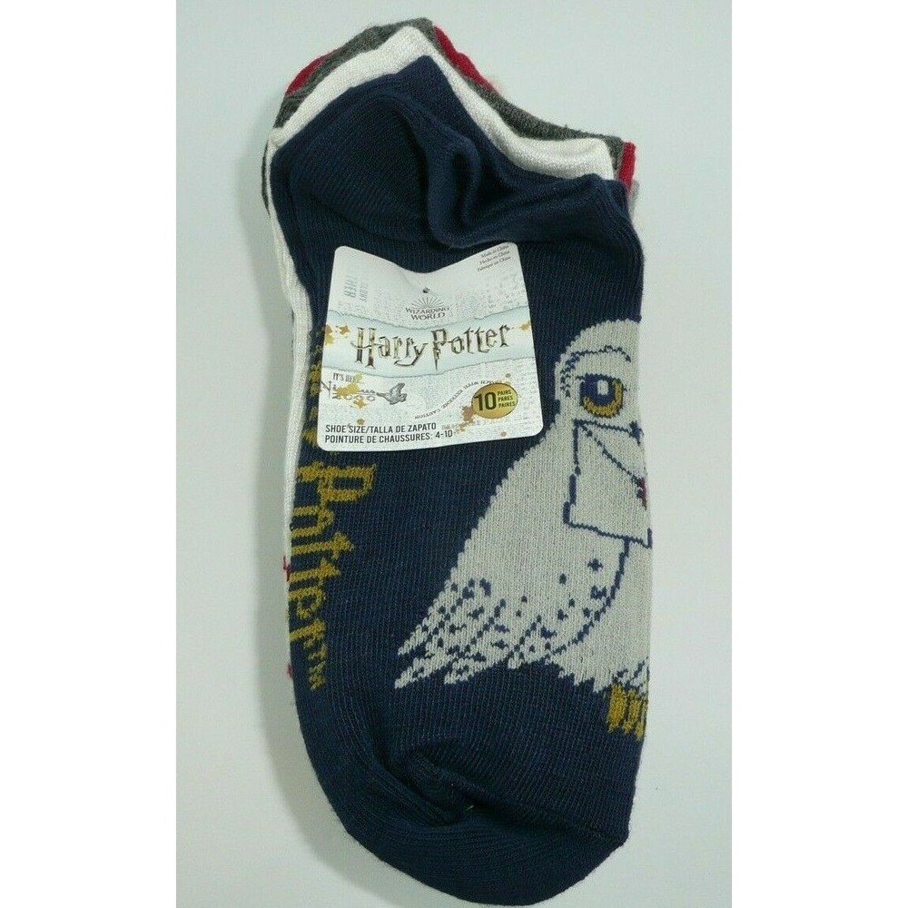 Harry Potter 10 Pairs Socks Women's Size 4-10 Hedwig Owl Platform 9 3/4 - Picture 1 of 12